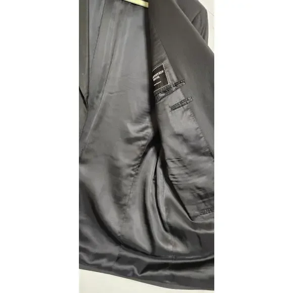 Canali Blazer Men US 50L EU 60L Black 100% Wool Italy 3 Button Blazer EUC